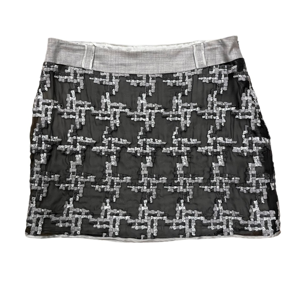 Adam Lippes Silk Skirt with metallic pattern Size 6